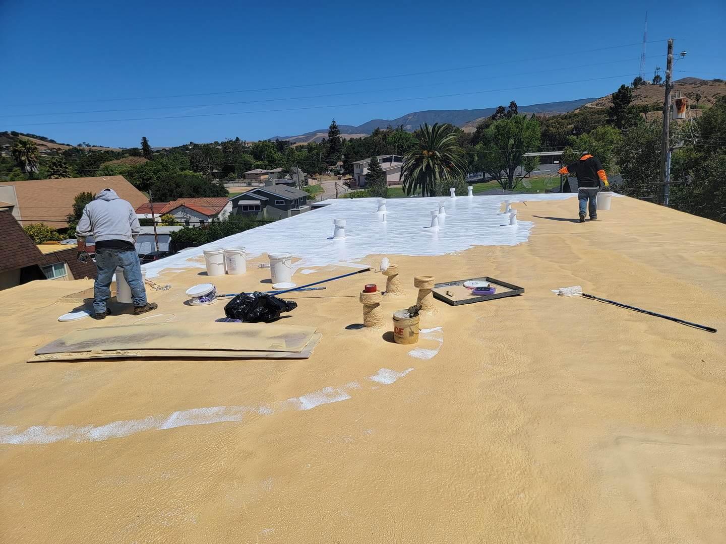 Polyurea coated concrete deck