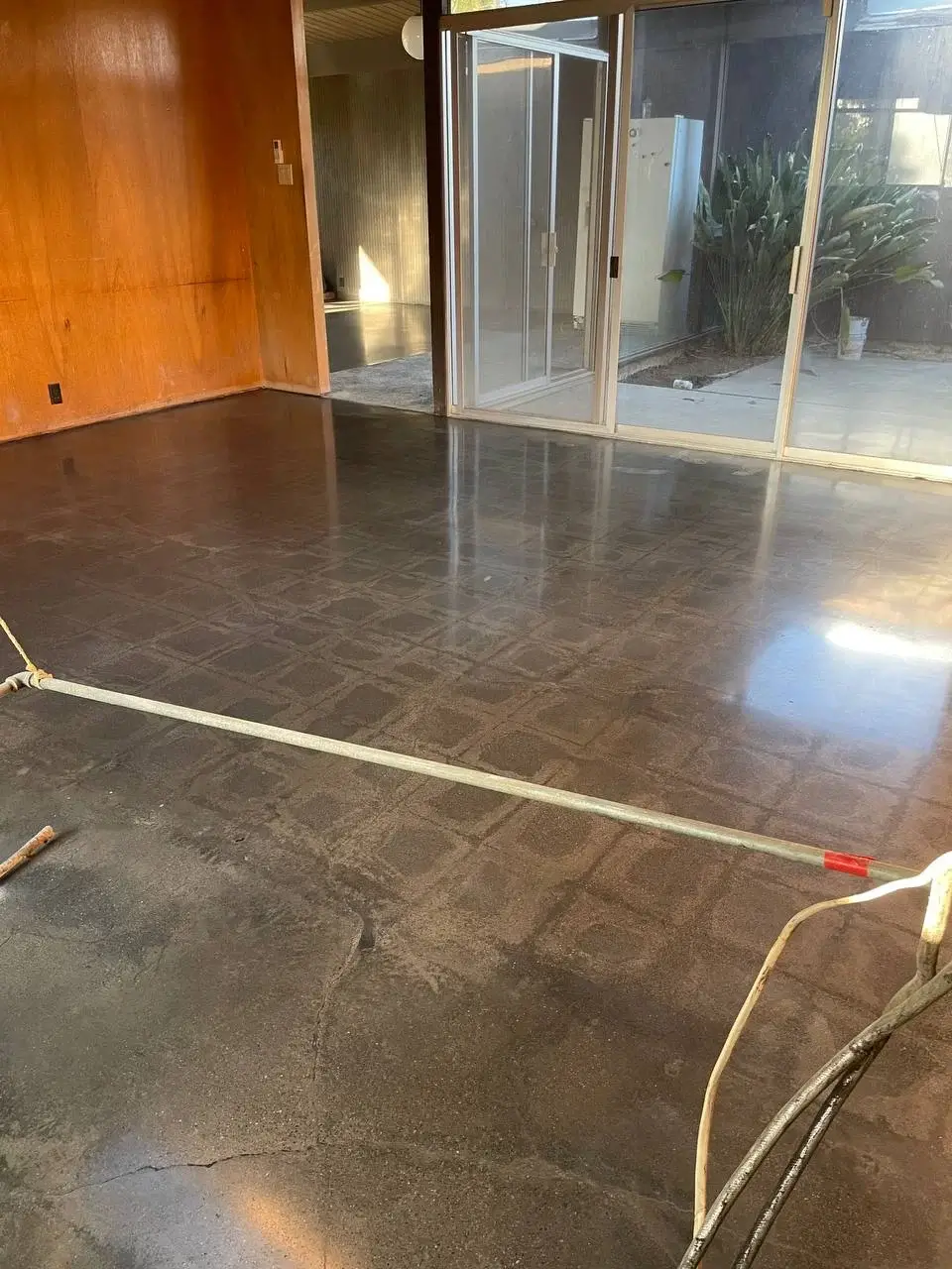 Satin-finish polished concrete in a retail store