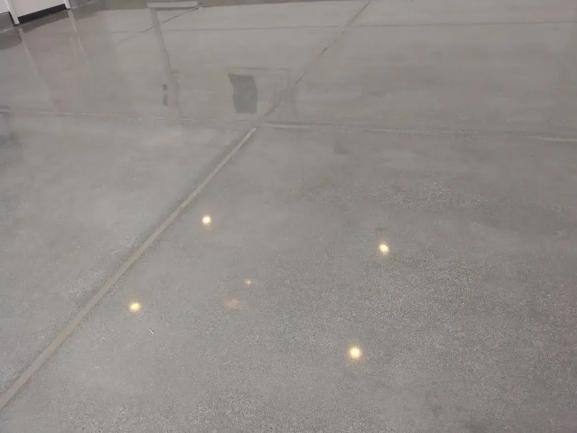 Polished concrete warehouse floor