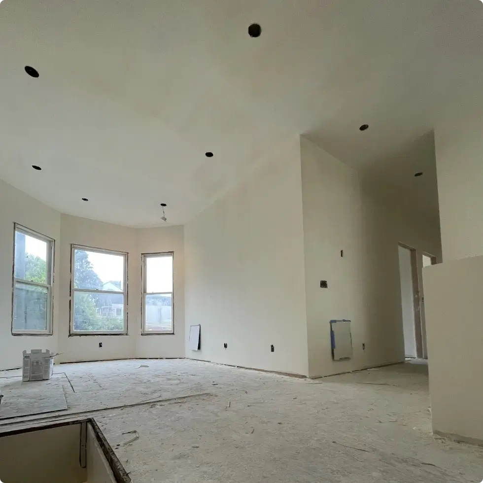 Finished drywall in a commercial office build-out