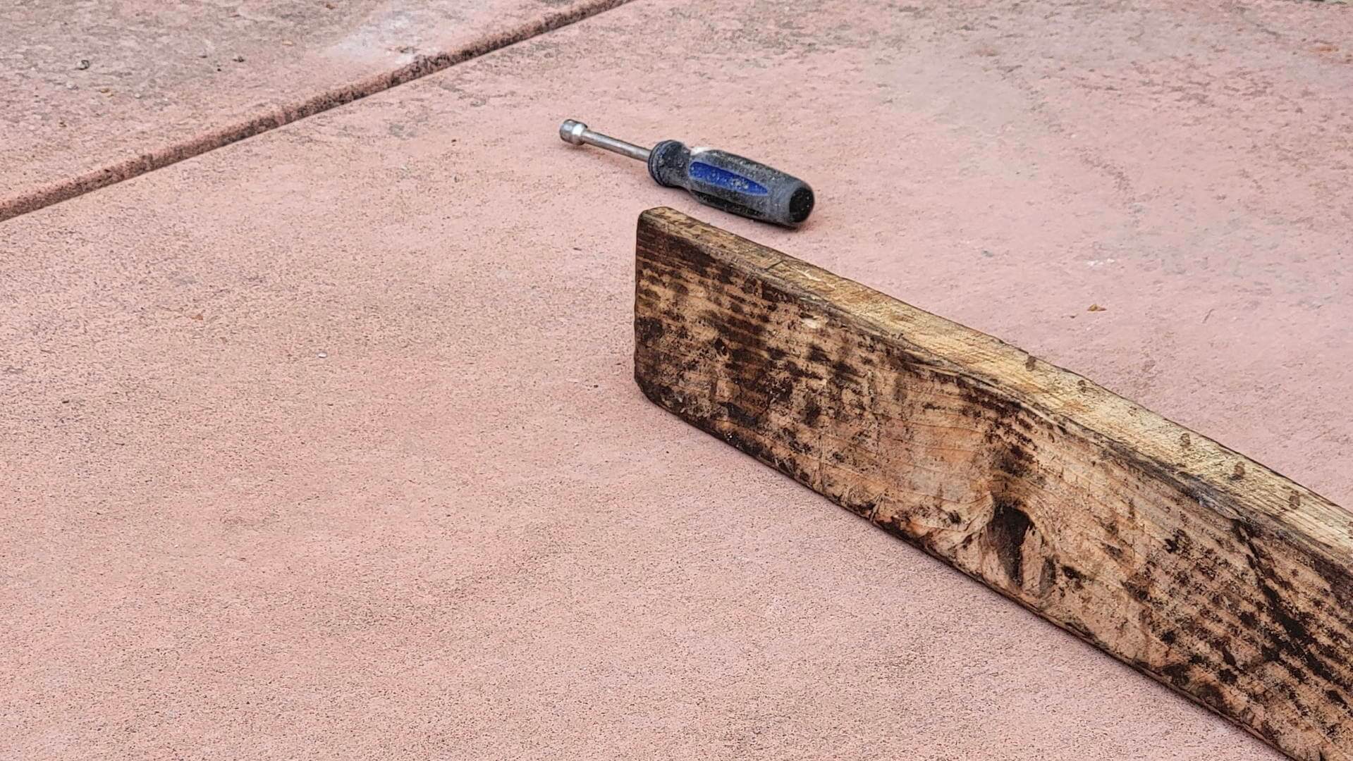 Polyurethane foam concrete leveling of a sunken slab