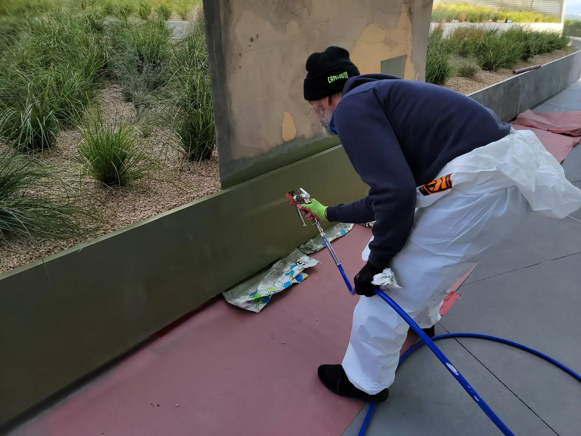 Protective coating applied to industrial equipment