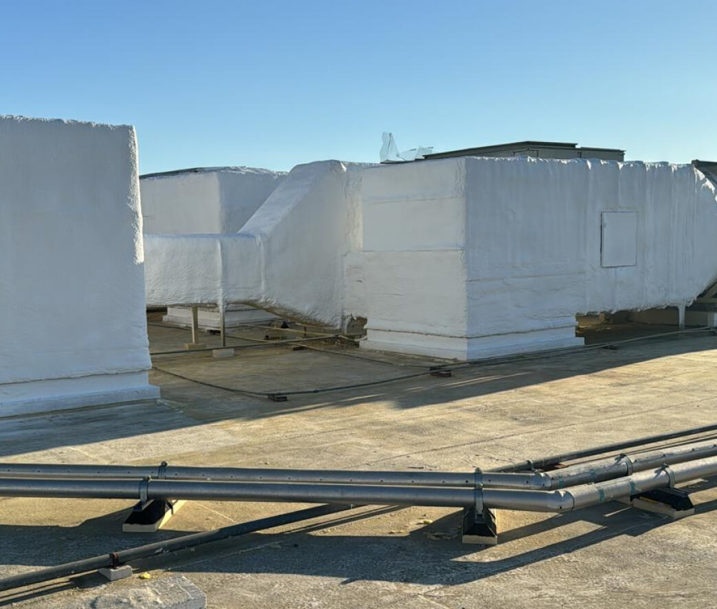 Closed-cell spray foam applied to a crawl space